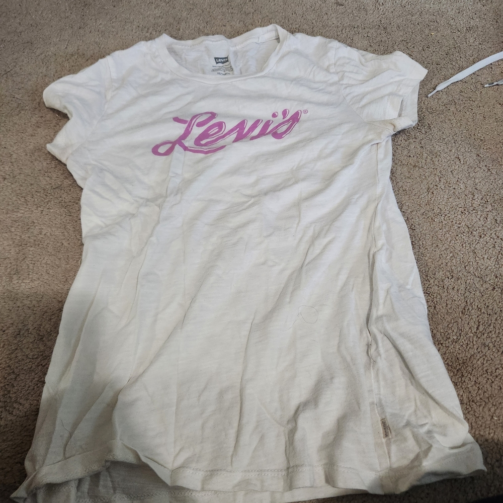 Levi's White Tee with Pink Graphic